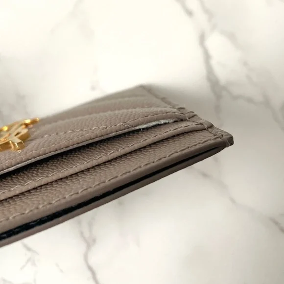 ❌SOLD❌ Saint Laurent YSL Card Holder Dusty Beige Grain de Poudre - Picture 11 of 16